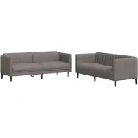 vidaXL Ensemble de canapés 2 pièces tissu taupe