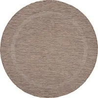 Carpetsale24 Tapis Intérieur Extérieur Tissage Plat Aspect Sisal avec Bordure Imperméable pour Cuisine Terrasse Salon, Taille: 120 cm rond