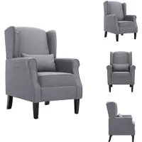 vidaXL Fauteuil gris foncé Tissu - Fauteuil