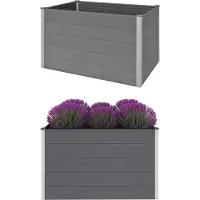 Syfax Lit surélevé de jardin WPC 150x100x91 cm Gris