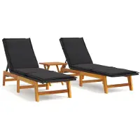 Syfax Salon de jardin 3 pcs résine tressée et bois massif d'acacia
