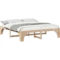 Syfax Cadre de lit Marron 200 x 200 cm Pin massif