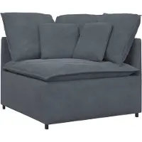 Syfax Module d'angle de canapé modulaire coussins gris foncé 100 cm