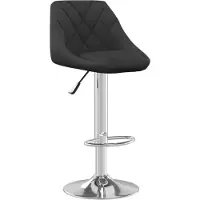Syfax Tabouret de bar Noir Velours