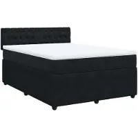 Syfax Sommier à lattes de lit avec matelas Noir 140x200 cm Velours