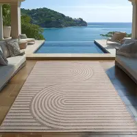 Carpetsale24 Tapis d’Extérieur Imperméable et Résistant aux UV Idéal pour Cuisine Balcon Terrasse Jardin et Salon, Taille: 140x200 cm