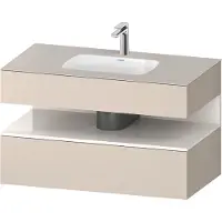 Duravit Collection One lavabo à encastrer avec meuble sous-vasque en console, 1000x550x600mm, niche blanc ultra-brillant, QA4786022830000