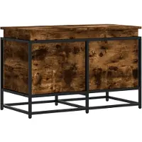 vidaXL Boîte de rangement avec couvercle chêne fumé 80x40x51,5 cm
