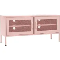 Syfax Meuble TV Rose 105x35x50 cm Acier