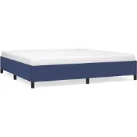Syfax Cadre de lit sans matelas bleu 200x200 cm tissu