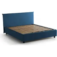 Talamo Italia Ashlee - Lit Double, bleu, Housse Amovible Fabriqué en Italie