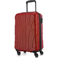 Suitline - bagage à main léger 55x35x20 cm trolley avion 34 L bagage à bord valise à main légère valise de bord 4 roulettes bagage cabine Hand Luggage TSA ,Rouge