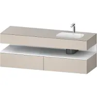 Duravit Collection One lavabo à encastrer avec meuble sous-vasque en console, 1600x550x600mm, niche blanc mat, vasque à droite, QA4796018910010