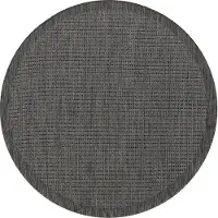 Carpetsale24 Tapis Intérieur Extérieur Terrasse Balcon Cuisine Aspect Sisal Tissage Plat Imperméable Uni Structuré, Taille: 160 cm rond