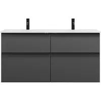 Burgbad Eqio double lavabo en verre avec meuble sous-lavabo, largeur 1220mm, SEYY122F6584A0070G0252