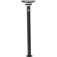 Brilliant Lampadaire solaire noir d'extérieur GARVINA | avec détecteur de mouvement | 3W 430lm 3000K | acier inoxydable/plastique