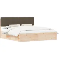 Syfax Cadre de lit avec tête de lit rembourrée Taupe 180 x 200 cm