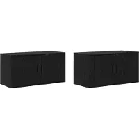 Syfax Ensemble de meuble TV mural 2 pcs Chêne noir 80 x 34,5 x 40 cm