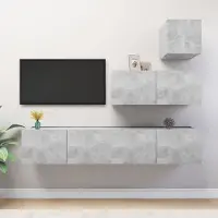 Prolenta Maison Exclusive - Ensemble de meubles TV 4 pcs Gris béton Bois d'ingénierie