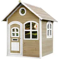 Axi Julia Maison Enfant En Bois | Maison De Jeux Pour L'Extérieur / Jardin En Marron & Blanc | Maisonnette / Cabane De Jeu Avec Des Fenêtres