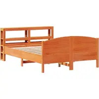Syfax Cadre de lit sans matelas cire marron 160x200cm bois pin massif