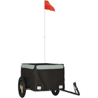Syfax Remorque de vélo noir et gris 30 kg fer