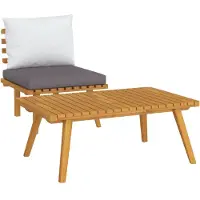 Syfax Salon de jardin 2 pcs avec coussins Bois d'acacia solide