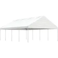 vidaXL Design New Pavillon avec toit Blanc 8,92x5,88x3,75 m Polyéthylène - Pavillons & Tentes de réception Meubles2025 CHY8634190 4parcel