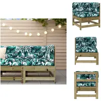 vidaXL Canapé d'angle avec coussins Pin imprégné - éléments de canapés de jardin