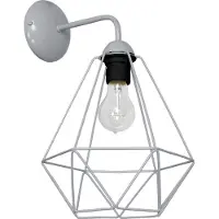 Milagro Applique murale BASKET gris-noir 1xE27x60W en métal, dimensions : 38x25x25 cm, IP20,