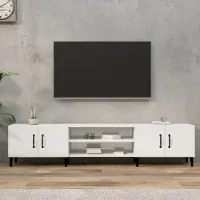 Prolenta Maison Exclusive - Meuble TV blanc brillant 180x31,5x40 cm Matériau dérivé du bois