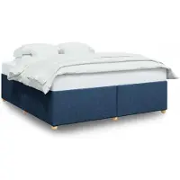 Syfax Cadre de lit sans matelas bleu 200x200 cm tissu