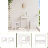 The Living Store Tabouret de jardin 2 pcs. Blanc 40x36x45 cm Pin massif
