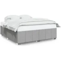 Syfax Cadre de lit sans matelas gris clair 180x200 cm tissu