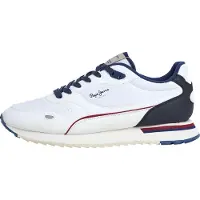 Pepe Jeans Baskets basses 'Bexley South' bleu foncé / rouge carmin / blanc