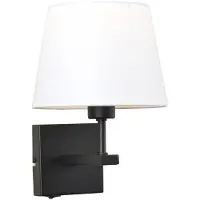 ITALUX Applique murale moderne NORTE noir et blanc 1xE27x60W en tissu, dimensions : 29x23x23 cm, IP20,