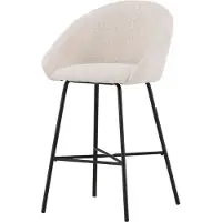 Furnlux Classic FURNLUX Tabouret de Bar Velvet Beige Und Black 59cm / Hauptfarbe : Beige / Dimensions : 59 x 57 x 97 cm