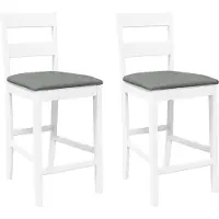 vidaXL Tabouret de bar avec coussin 2 pcs. Blanc Bois massif Hévéa