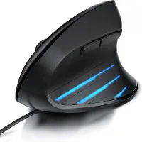 CSL Souris avec câble, 6400 DPI, souris 6 boutons, pour droitiers, avec LED latérales, souris ergonomique, compatible PC et Mac