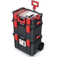 Kistenberg Boîte à outils - KMSS553585B - 3 compartiments - Dimensions 530x355x825 mm - Poignée télescopique