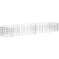 Syfax Lit surélevé à gabion Fer galvanisé 400x100x50 cm