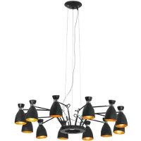 Faro Suspension RETRO 12 flammes noir