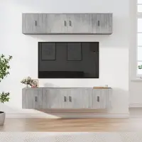 Prolenta Maison Exclusive - Ensemble de 6 meubles TV, gris béton, aggloméré