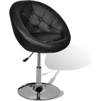Syfax Tabouret de bar Noir Similicuir