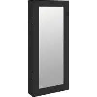 Syfax Armoire à bijoux avec miroir murale noir 30x8,5x67 cm