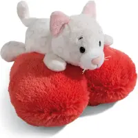 Nici peluche Love Cat mignon couché, coeur, 13cm, VERT
