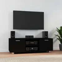 Prolenta Meuble TV exclusif - Noir, 120x40,5x35 cm, fabriqué en panneaux de particules
