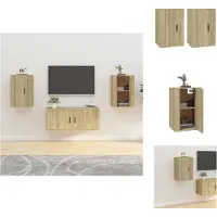 vidaXL Armoires TV murales 2 pièces chêne Sonoma 40x34,5x60 cm - Meubles TV