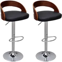 Syfax Tabourets de bar lot de 2 bois courbé