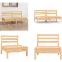 vidaXL Canapé de jardin 2 places pin massif - Canapé de jardin - Canapé en bois - Canapé en bois